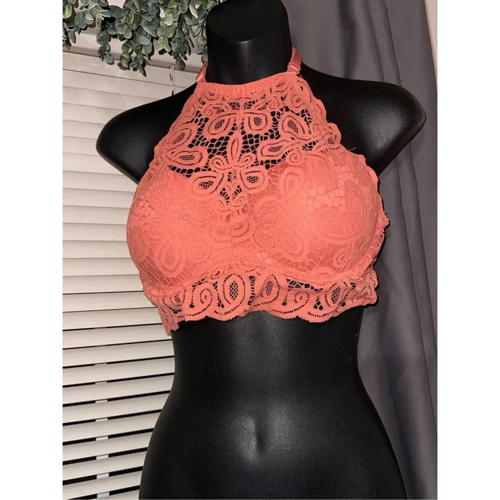 Beautiful Victoria's Secret PINK Padded Halter Push-Up Bra - Canyon Rose - Size